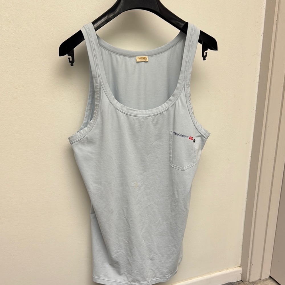 Vintage Diesel Light Blue Tank Top M slim fit